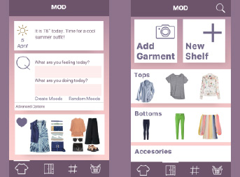Smart Wardrobe app interface