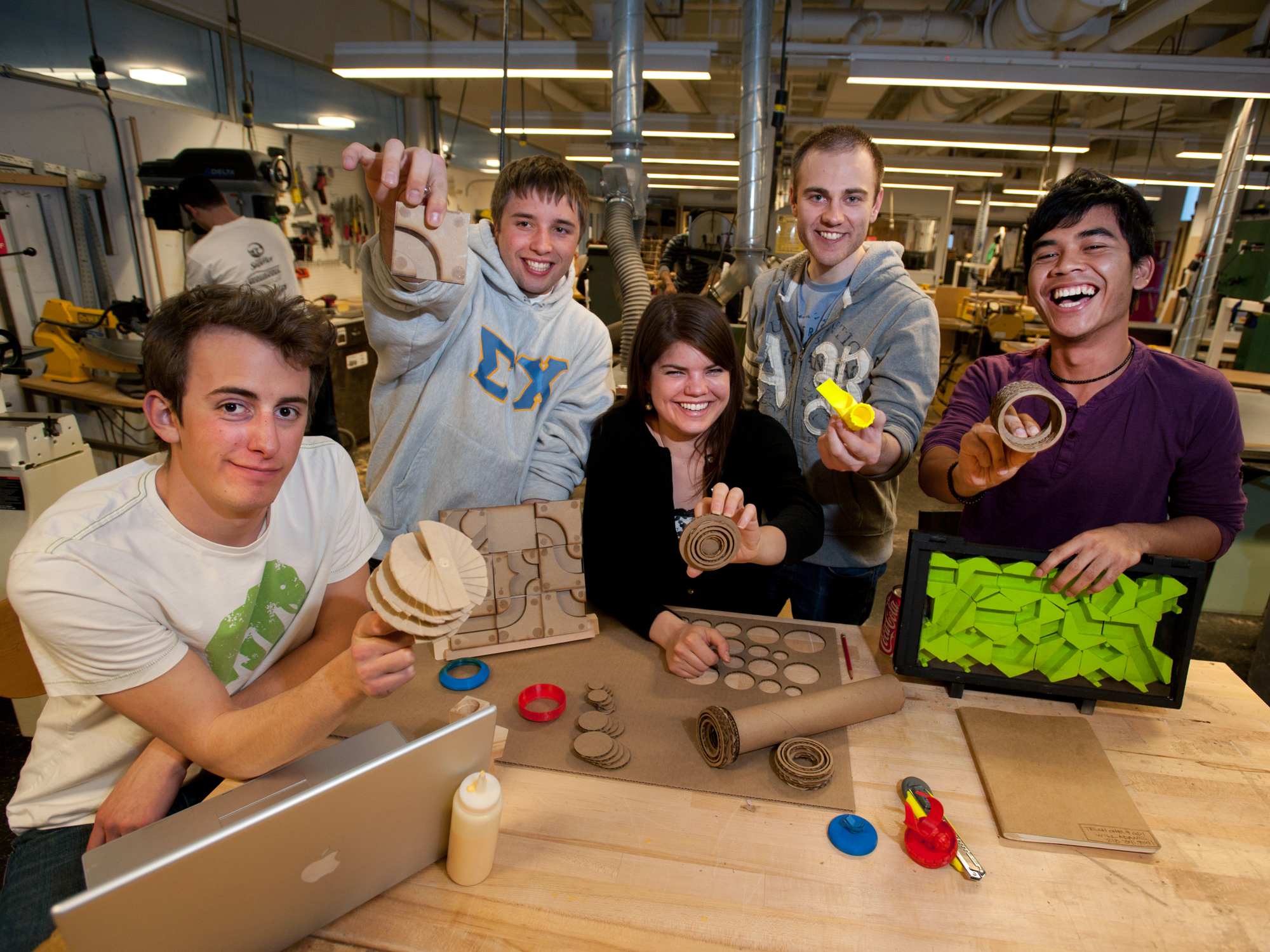 Product design students show off their toy product design prototypes