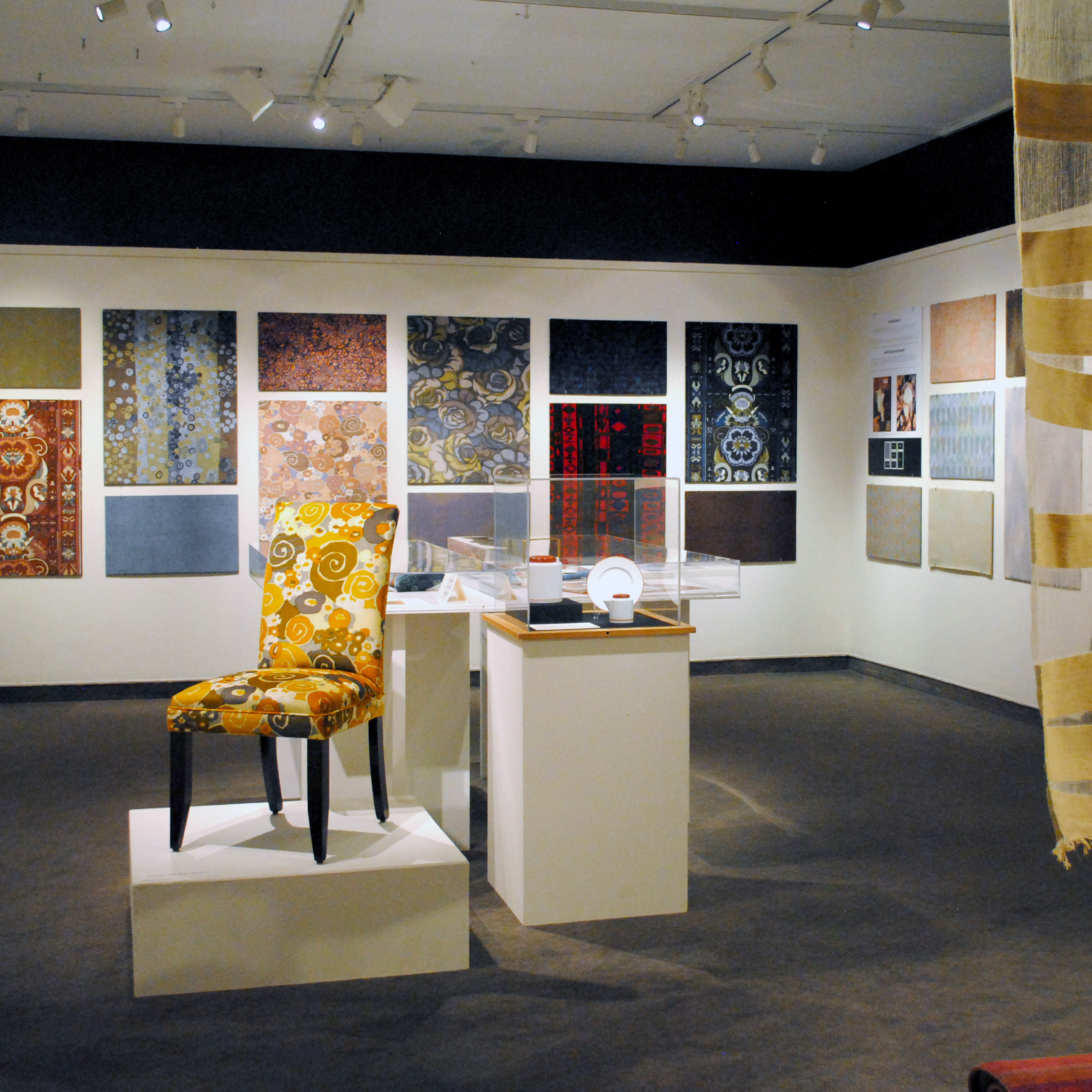 Jack Lenor Larsen at 90 exhibition with textile designs on display