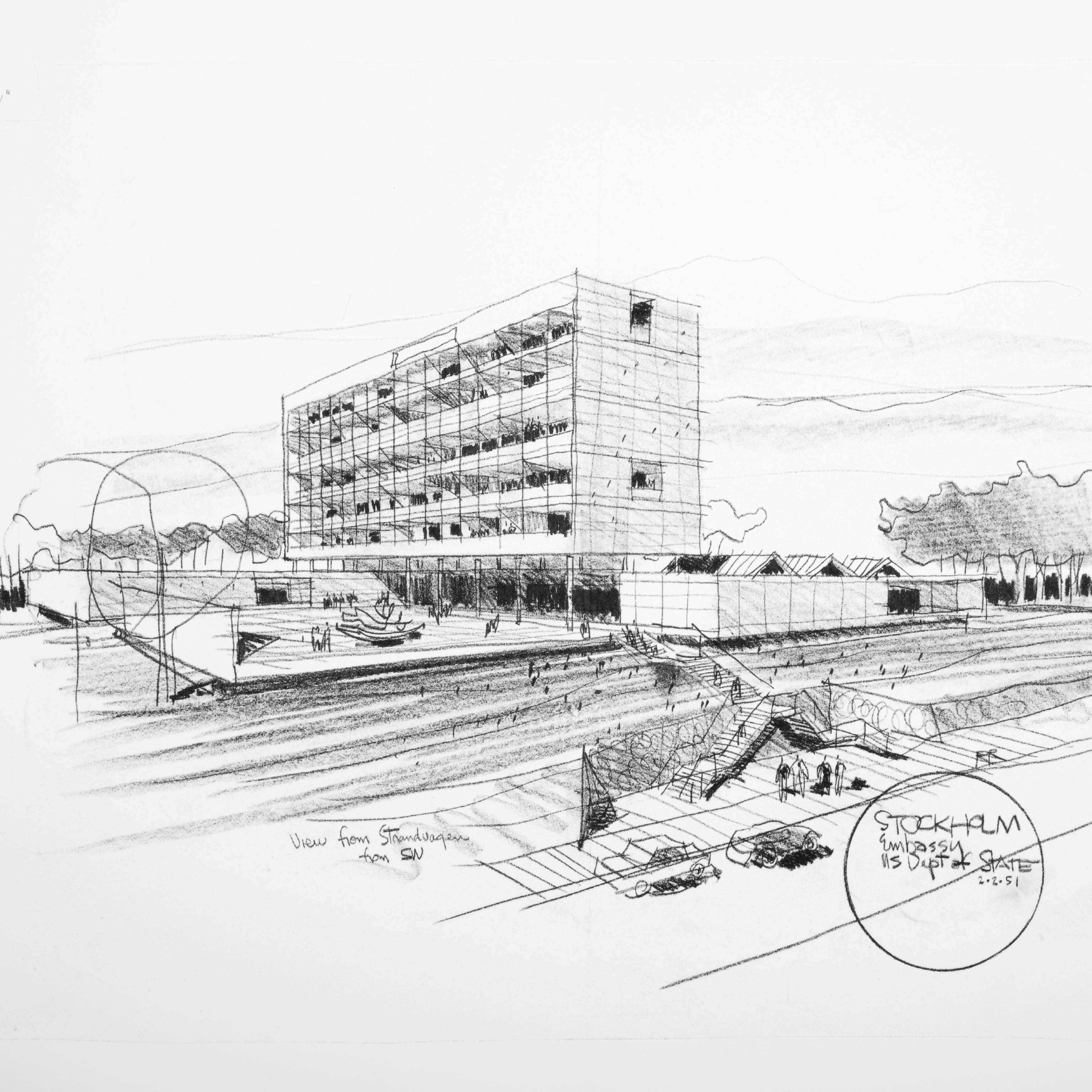 Ralph Rapson architectural drawing