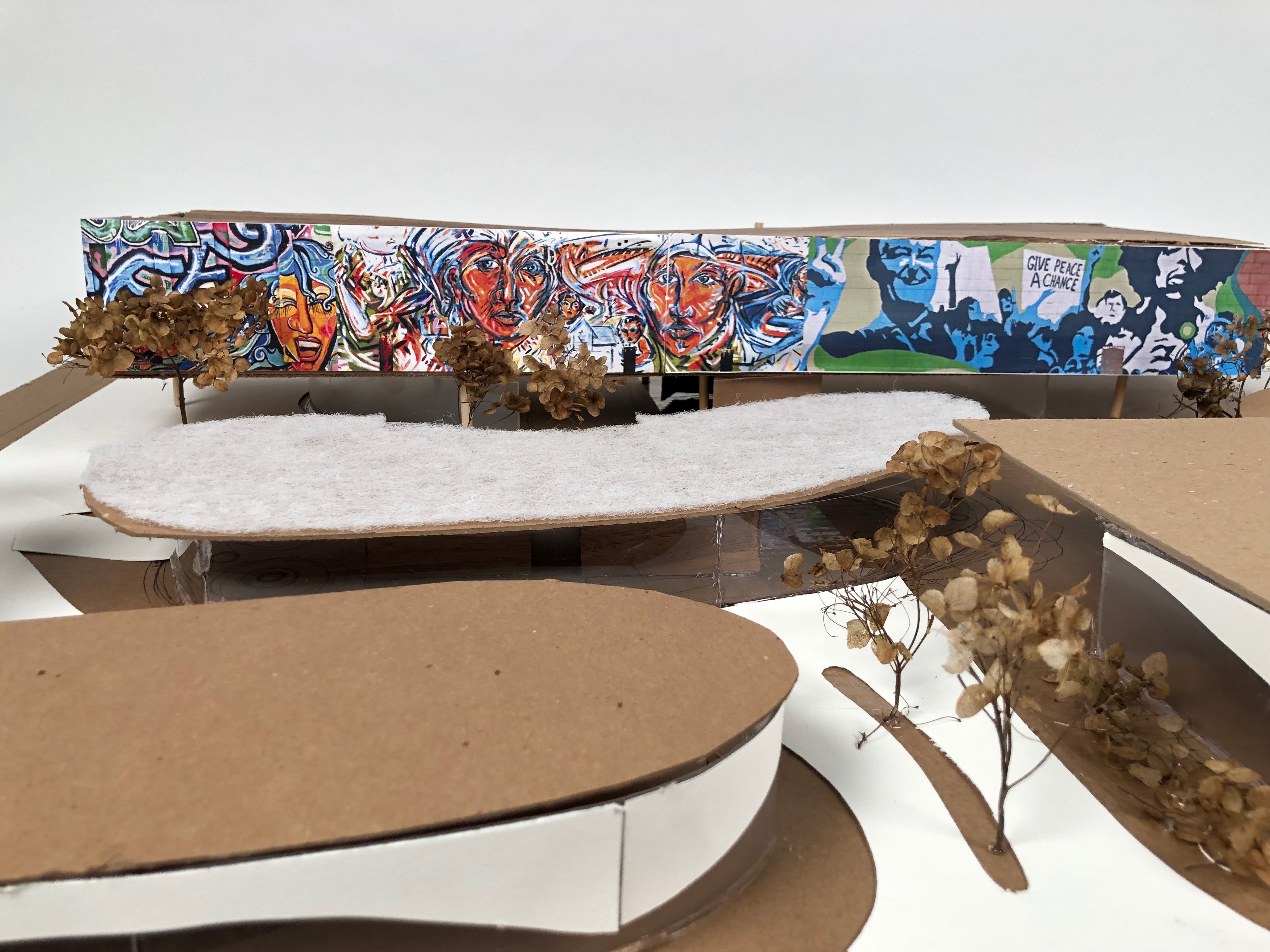 Architectural model from a class in 2019 with mural