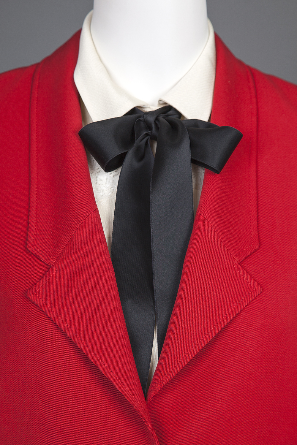 Red jacket with black bow tie