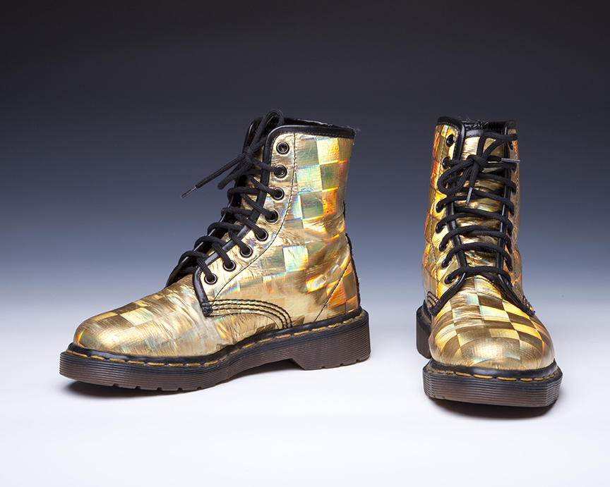 Gold colored boots