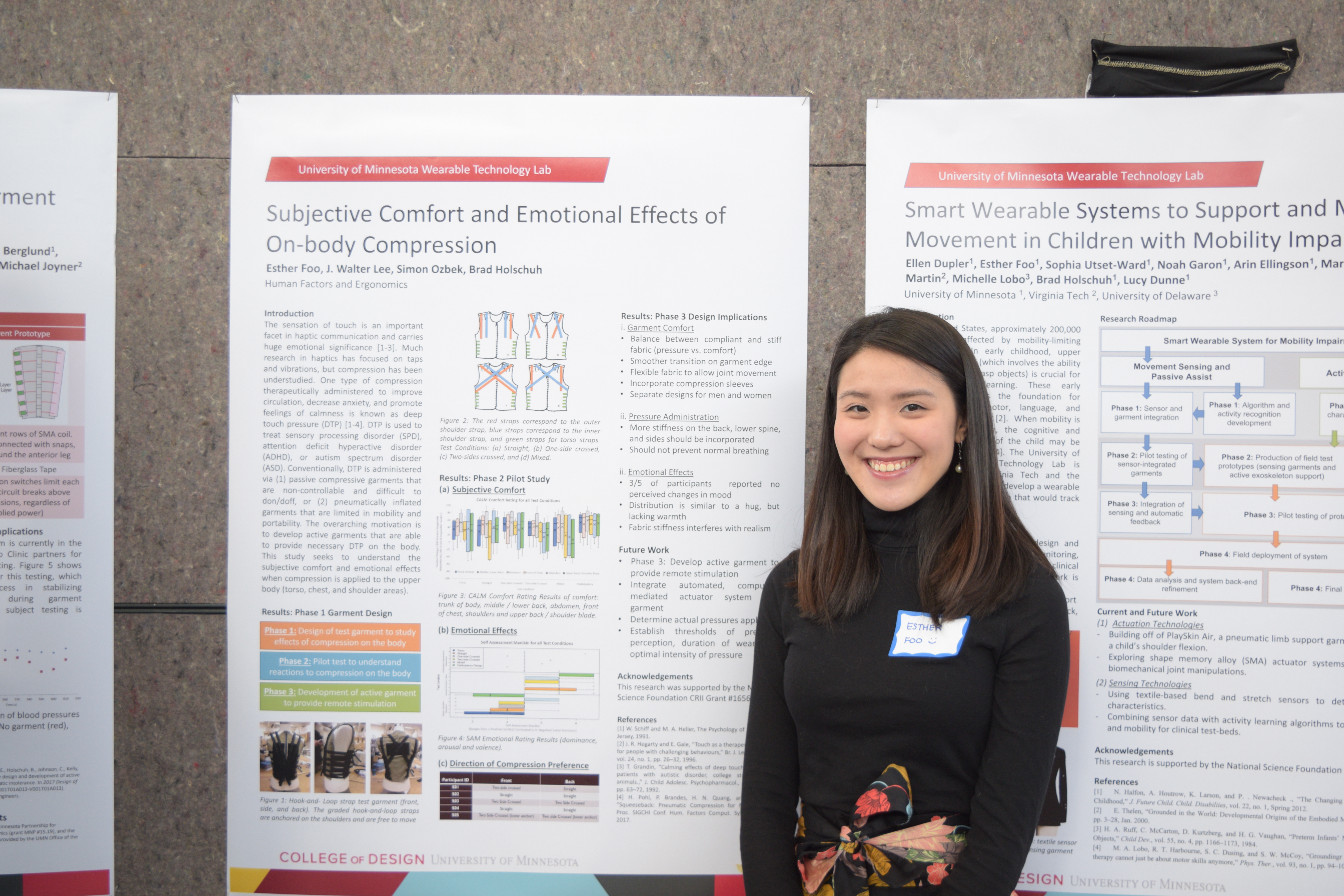 Esther Foo standing in front of their research poster 