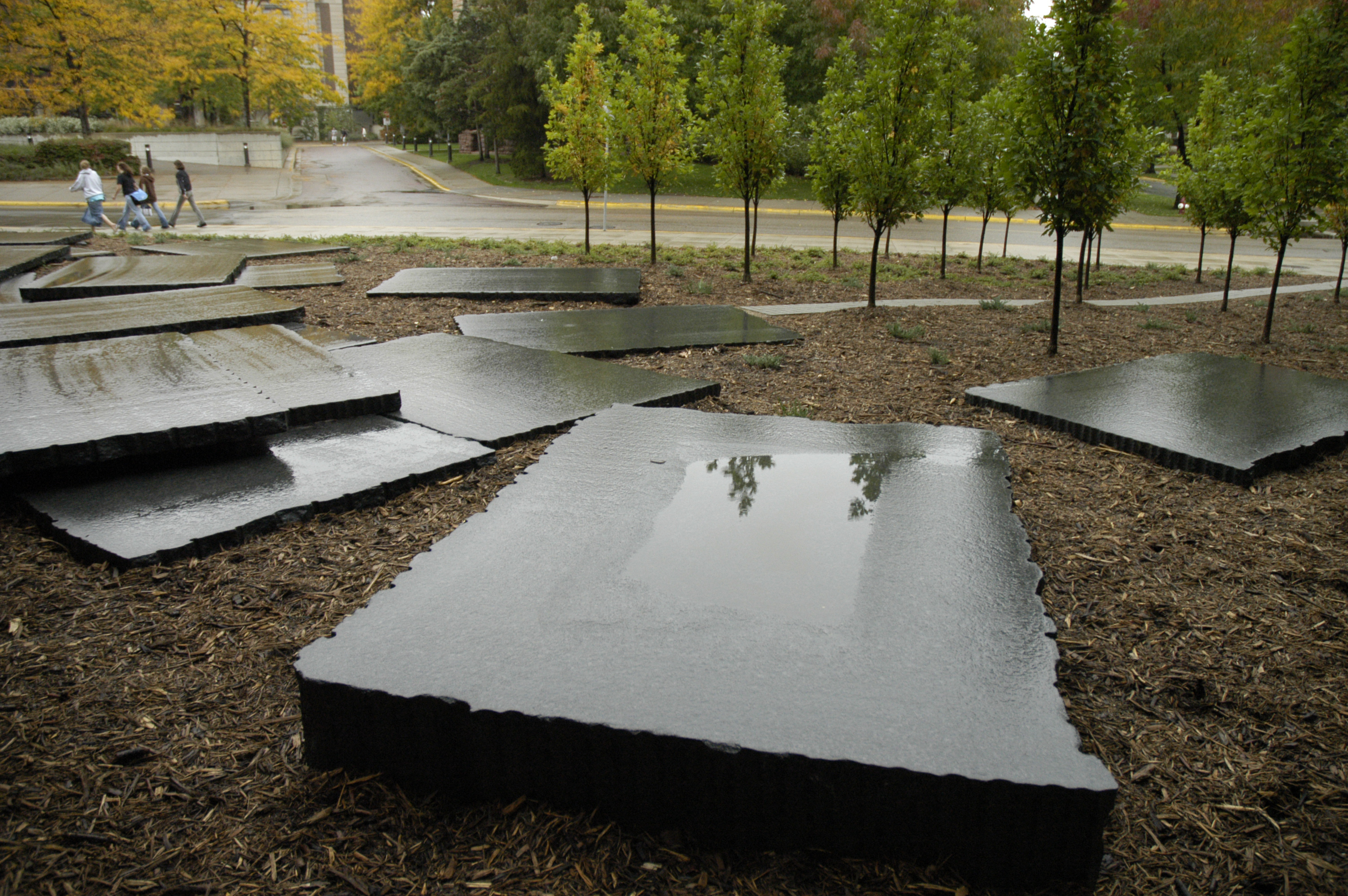 Stepping stones outside of Rapson Hall