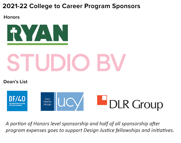 Design Student and Alumni Board sponsors' logos