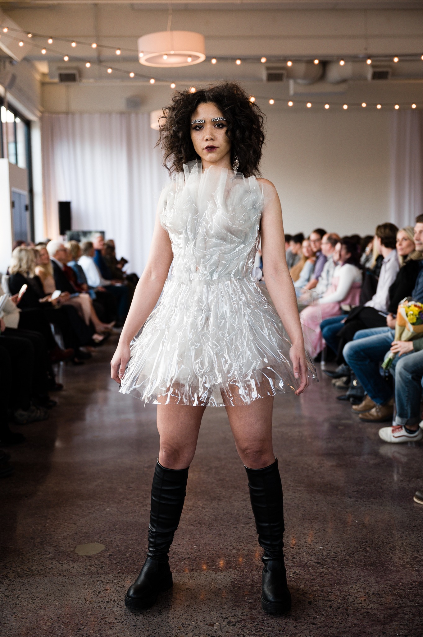 Model for Kylie Halverson's line Archive walks runway.