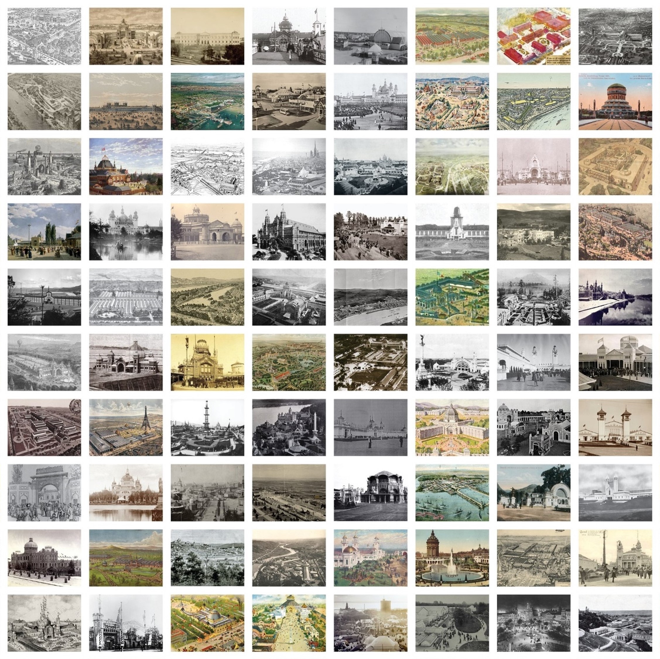 Collage of global landmarks.