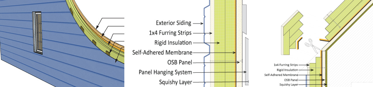 Digital renderings of layer of insulation on a house