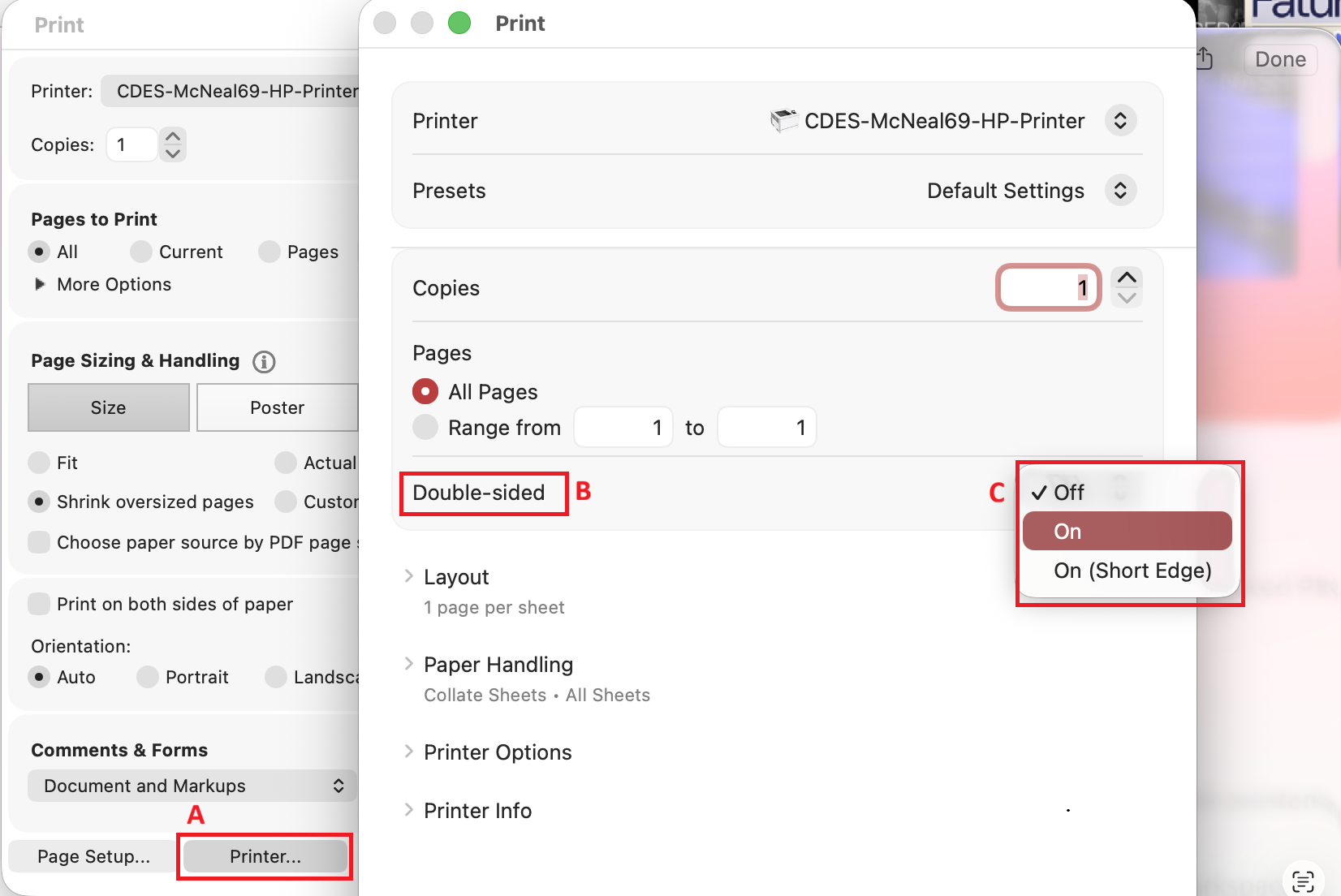 double sided printing steps