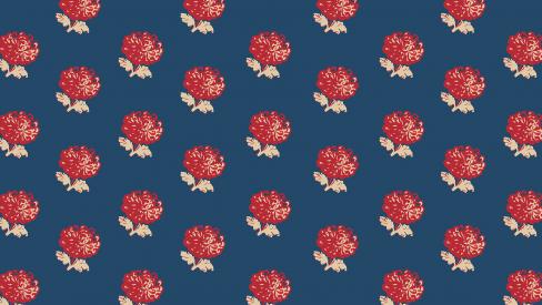 GMD Floral (mums) cloth fragment, 1915-1930