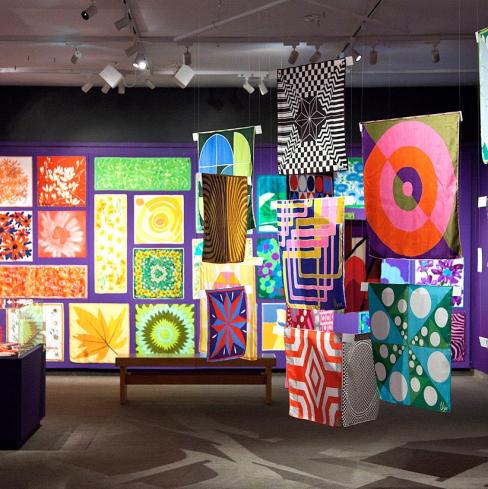 Textiles on display at Goldstein Museum of Design.