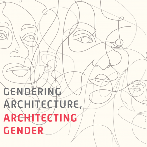 Gendering Architecture, Architecting Gender line drawings of female identifying people's faces