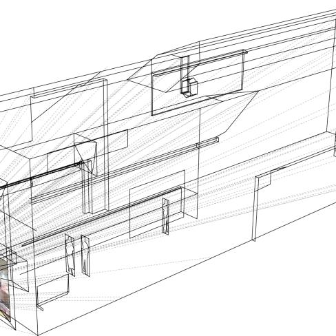 Digital draft of a building