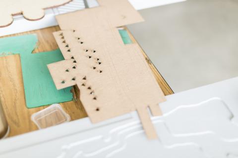 Closeup of architecture model materials